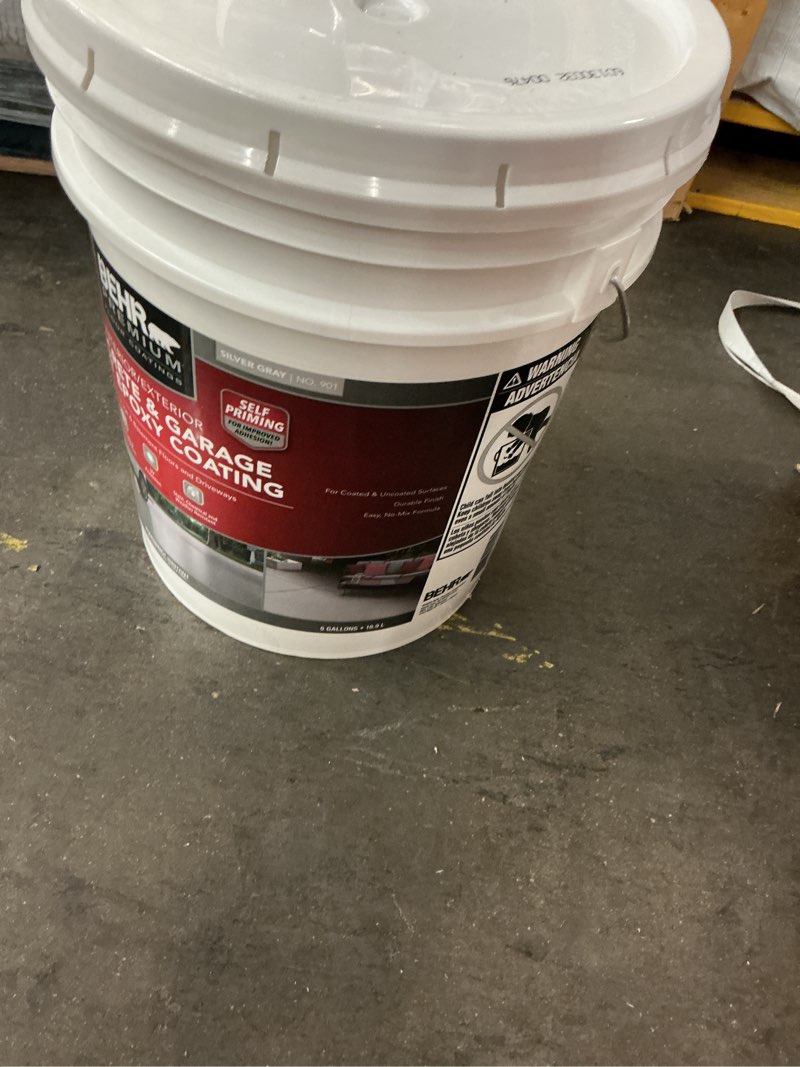 Condition photo showing Good Condition for 5 gal. #901 silver gray self-priming 1-part epoxy satin interior/exterior concrete and garage floor paint