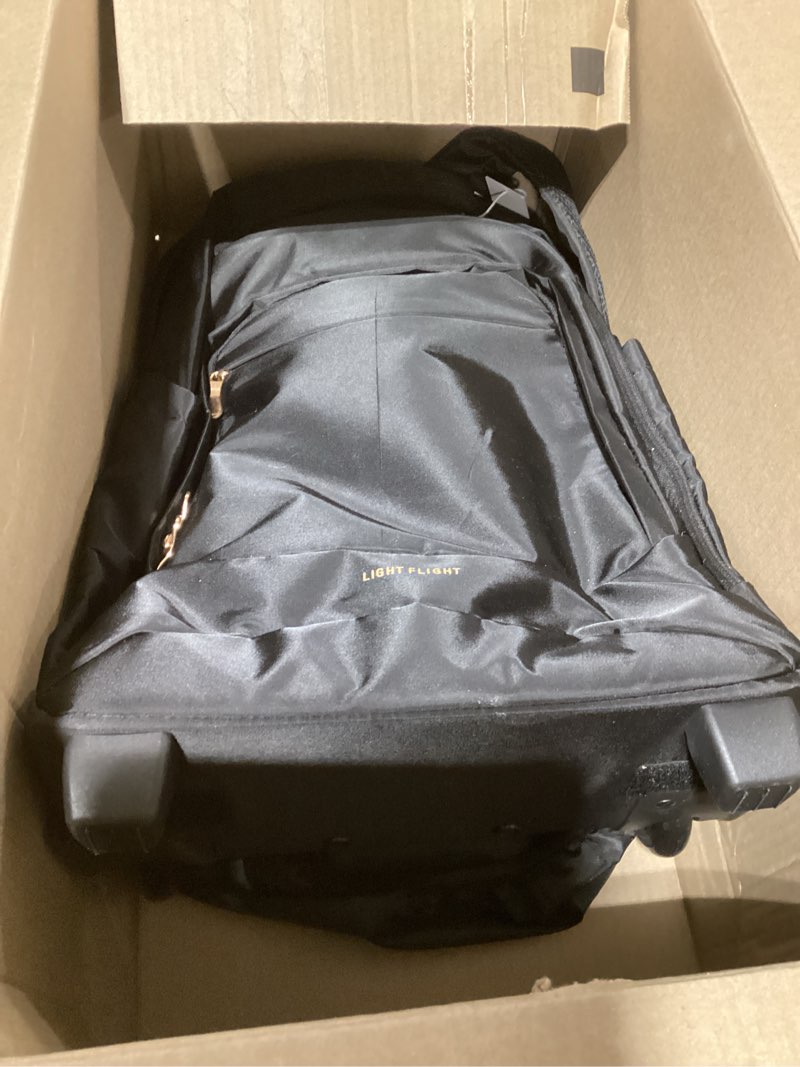 Condition photo showing As Is for LIGHT FLIGHT 37L Rolling Travel Backpack, Water-Resistant Travel Laptop Backpacks with Wheels for Adults, 17 Inch Large Roller College Backpack Luggage Carry on, Black 17.3 Inch with Wheels Black