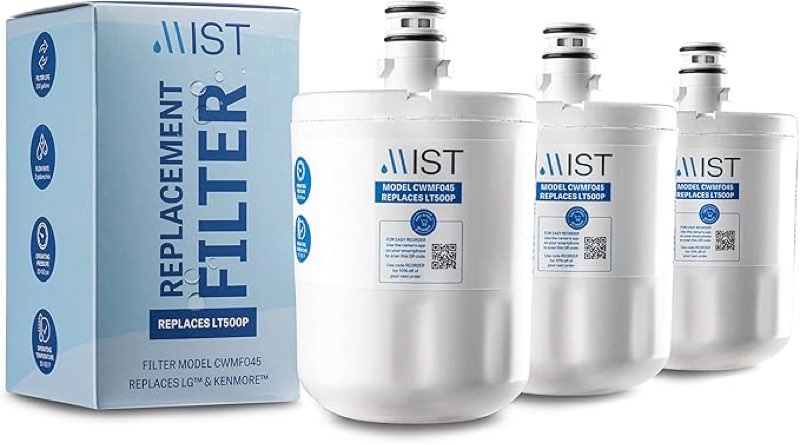 Mist 5231JA2002A Refrigerator Water Filter Replacement for LG LT500P, ADQ72910911, Kenmore 9890, Fri
