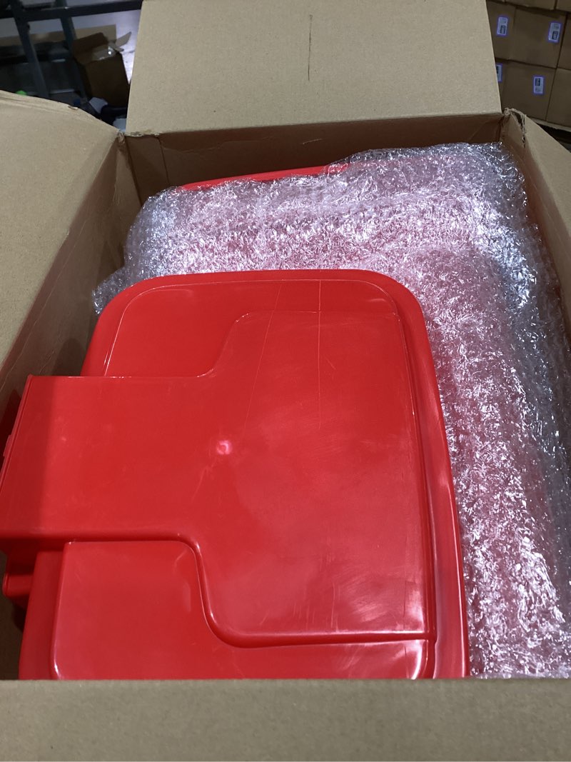 Condition photo showing As Is for Geiserailie 1 Set 5.3 Gallon Biohazard Trash Can with Foot-Operated Self-Closing Lid, Biohazard Labels & Bags for Lab Industrial Infectious Waste Disposal, Step to Open, Step Again to Close 5.3 Gallon Plastic 1