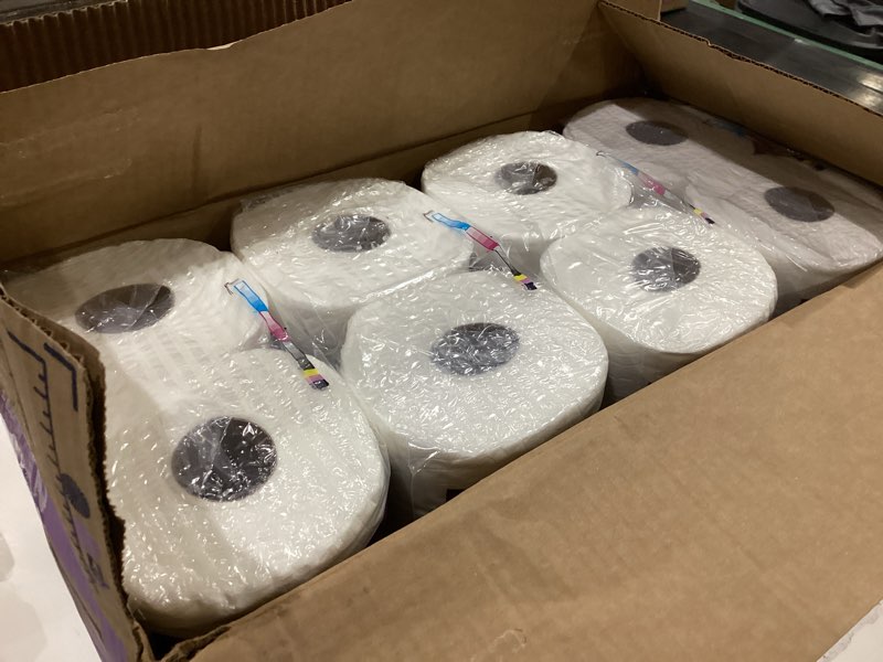 Condition photo showing New/Like New for quilted northern ultra plush toilet paper, 32 mega rolls = 128 regular rolls, 3x thicker*, 3 ply soft toilet tissue