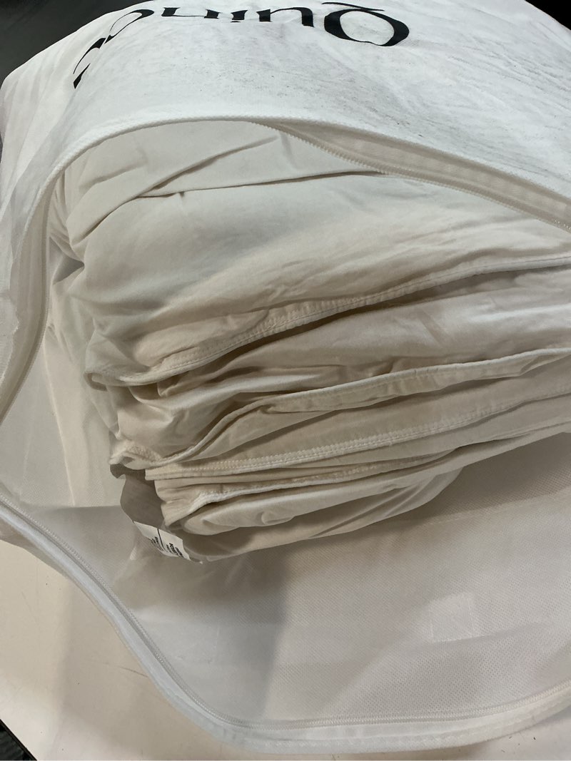 Condition photo showing As Is for lightweight premium down duvet insert, full/queen, down