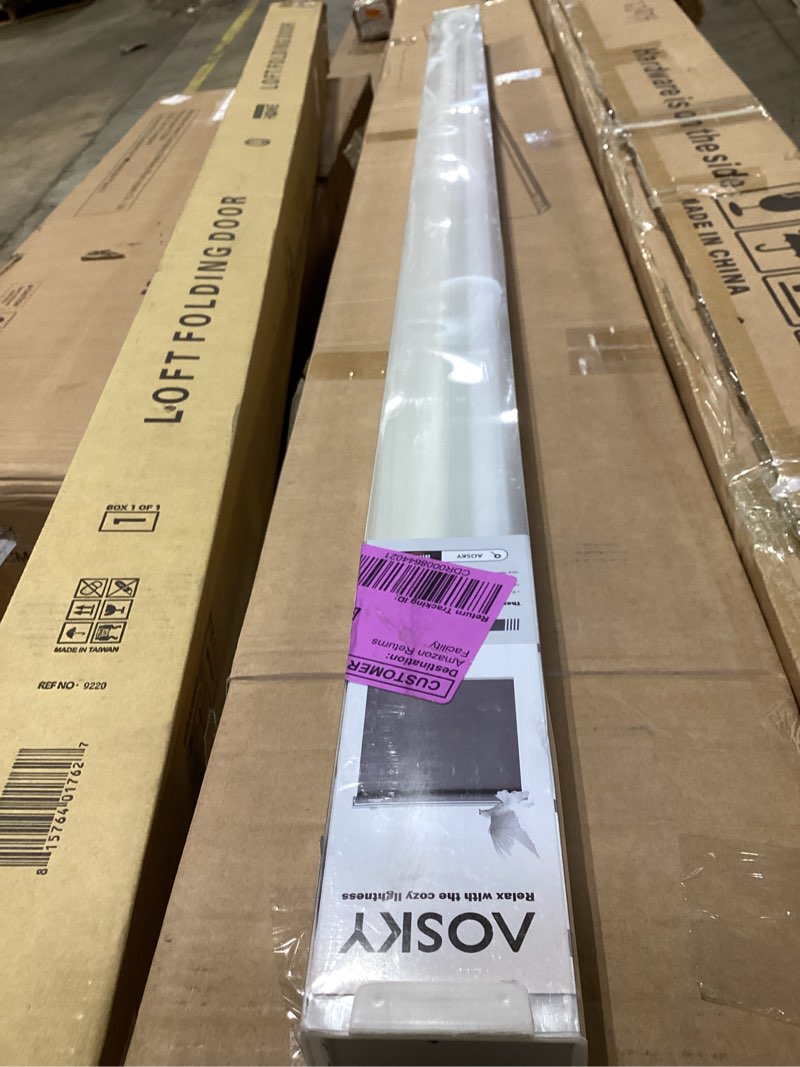 Condition photo showing New/Like New for aosky cordless roller shades blackout blinds for windows room darkening rolled up shades with spring system, uv protection window shades door blinds for home and office (58" w x 72" h, ivory white) 58"w x 72"h ivory