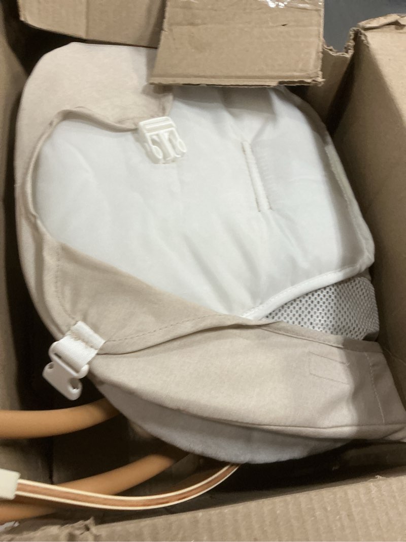 Condition photo showing As Is for Baby Swings for Infants, Monamii Baby Swing, Infant Swing with 5 Speeds, 10 Lullabies, Electric Swing for Baby, Indoor & Outdoor Use (Beige)