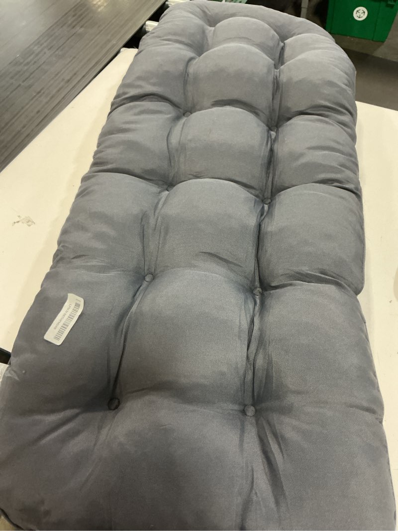 Condition photo showing Good Condition for blazing needles microsuede tufted bench cushion, 48" x 18", steel grey 1 count
