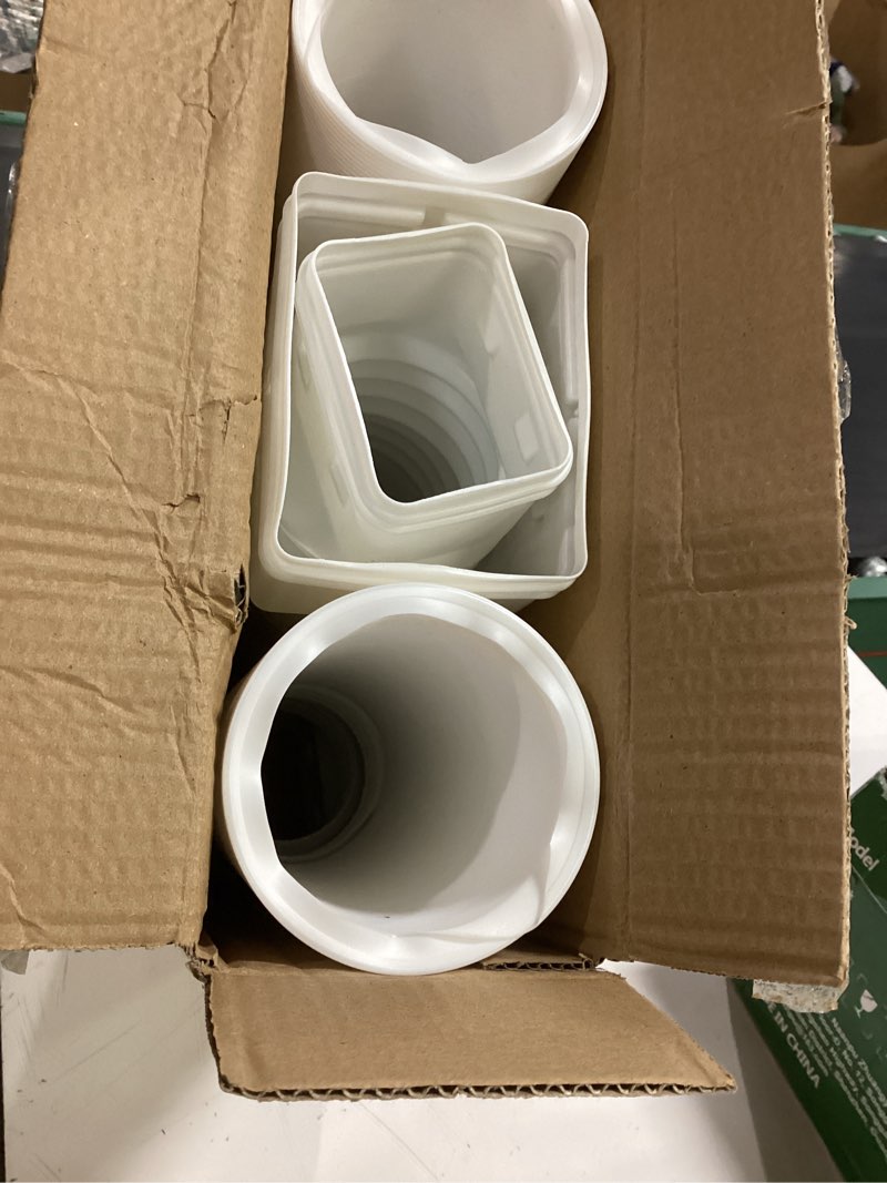 Condition photo showing Good Condition for 3 pack white rain gutter downspout extensions flexible,drain downspout extender connector 20"-68.8"?thickened down spout drain extension for rainwater drainage 3pcs white