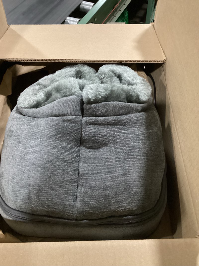Condition photo showing As Is for snailax shiatsu foot massager with heat, electrick foot massager machine for neuropathy, plantar fasciitis, feet warmers for women,men, foot heater under desk, size 13 gray sl-542