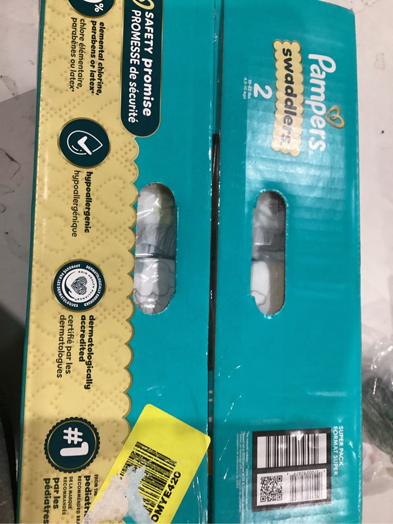 Condition photo showing New/Like New for Pampers Swaddlers Diapers, Size 2 (10-22 lbs), 84 Count, Absorbent, Keeps Baby Dry and Comfortable, Skin Safe Disposable Baby Diaper (Packaging May Vary) Size 2 84