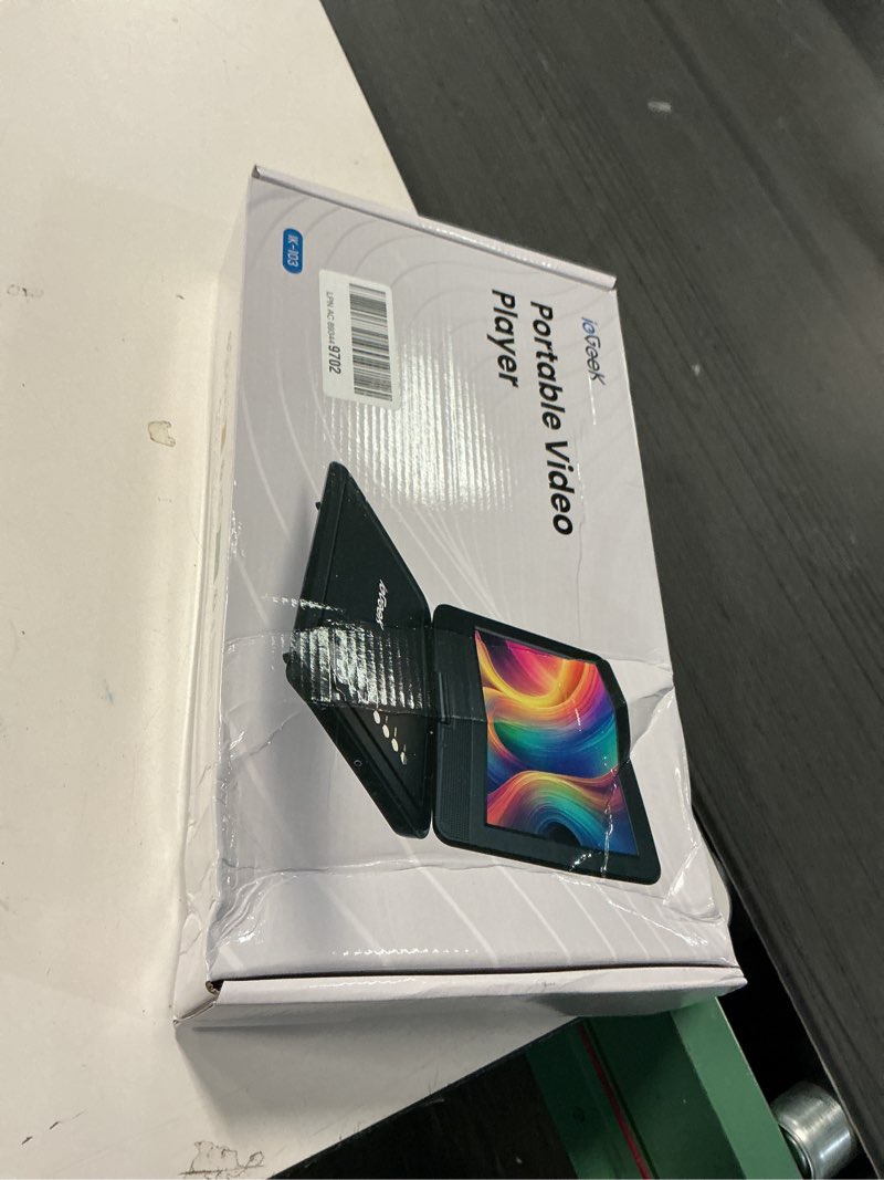 Condition photo showing New/Like New for ieGeek Portable DVD Player 12.5", with 10.5" HD Swivel Screen, Car Travel DVD Players 5 Hrs Rechargeable Battery, Region-Free Video Player for Kids Elderly, Remote Control, Sync TV, USB&SD, Purple