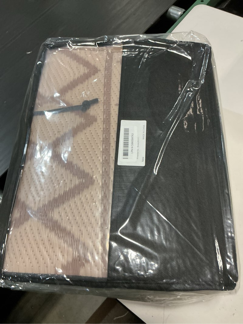 Condition photo showing New/Like New for wonnitar outdoor rugs 8x10 waterproof plastic straw rug, large outdoor camping rug for rv, reversible portable outside lightweight area rug for backyard balcony beach picnic (beige & brown,8'x10') 8' x 10' (rectangular) beige & brown