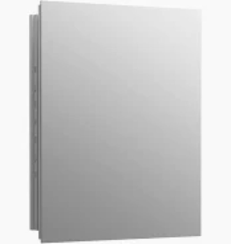 tokeshimi 24x32 mirrored medicine cabinet recessed or wall mount, aluminum tempered silver bathroom 