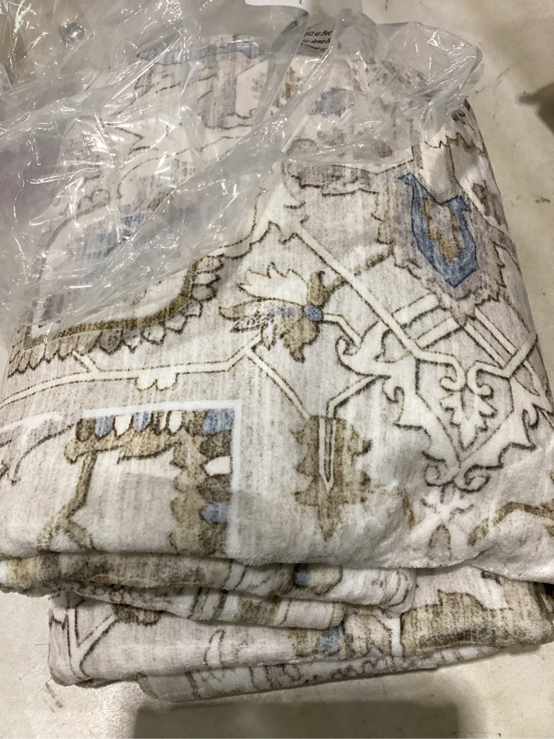 Condition photo showing Good Condition for madane area rug 4x6 washable rugs: vintage living room rug soft low pile non slip area rugs distressed indoor floor carpet for bedroom kitchen dining room home decor, beige/blue beige/blue 4' x 6' (rectangular)
