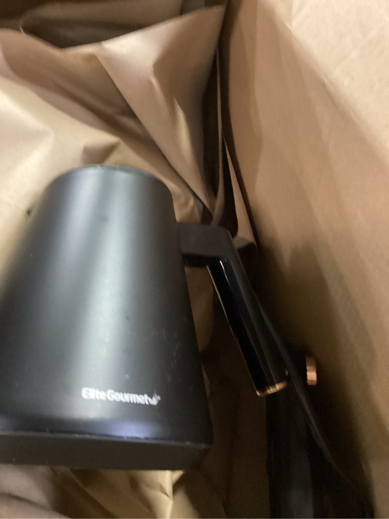 Condition photo showing Good Condition for Elite Gourmet EKT3001 1L Digital Water Kettle, 304 Stainless Steel Interior, Programmed Temperatures, Keep Warm Function, Cordless, 360° Base, Auto Off & Audible Indicator, Matte Black Copper