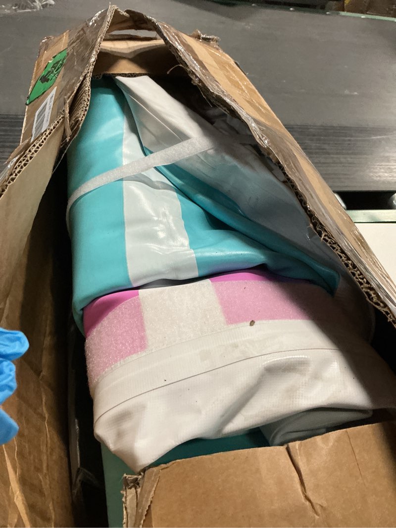 Condition photo showing As Is for VOFiTNY All Purpose Gymnastics Mat 6.6/10/13/16/20 ft Sturdy Inflatable Tumble Track for Home/Gym Cyan/HotPink 10ft*3.3ft*4inches(3m*1m*0.1m)