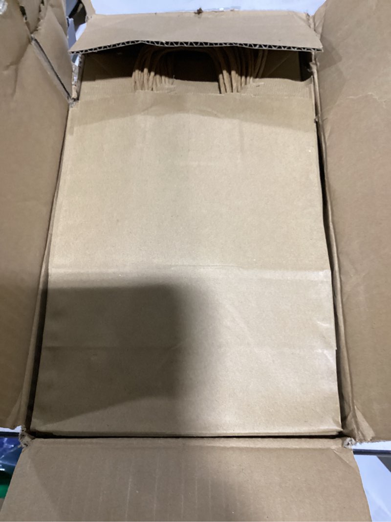Condition photo showing New/Like New for racetop brown paper bags with handles bulk 100pcs 8x4.5x10.8 inch gift bags bulk, brown kraft paper bags for retail, party, shopping, favor brown 1 count (pack of 100)
