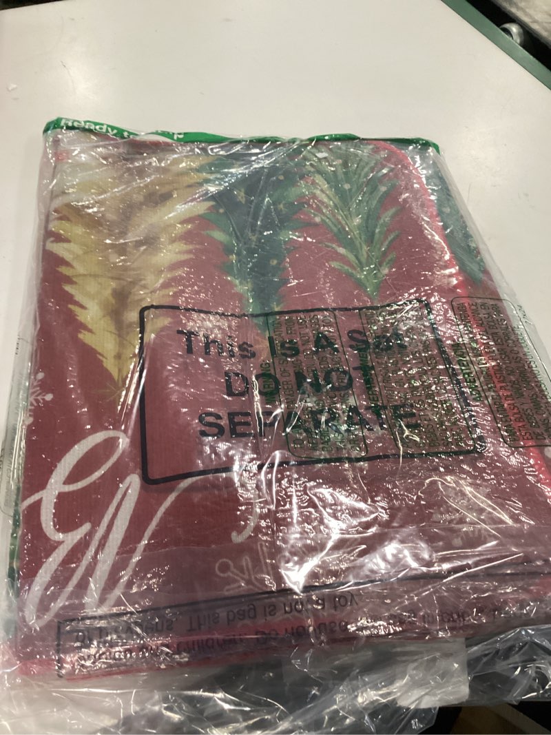 Condition photo showing As Is for 3 Pcs Christmas Kitchen Rug and Mat Set Washable Red Xmas Tree Kitchen Floor Mats Waterproof Non Slip Farmhouse Merry Christmas Doormat Holiday Xmas Decor for Home Office Bathroom Party Decor Red Christmas Tree