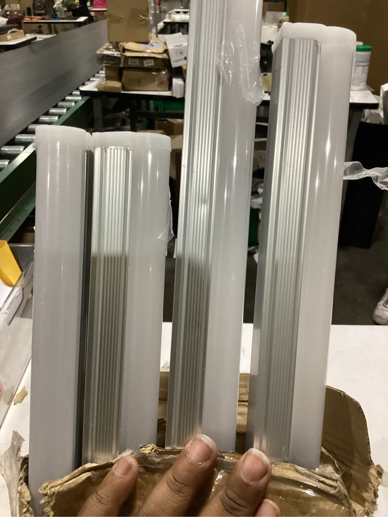 Condition photo showing As Is for newhouse lighting 4ft t5 light fixture led shop light 20w w/selectable cct, 2000 lumens, 2700/4100k/5000k, utility ceiling lights linkable for garage and under cabinet, (4-pack) 2700/4100/5000k - adjustable cct