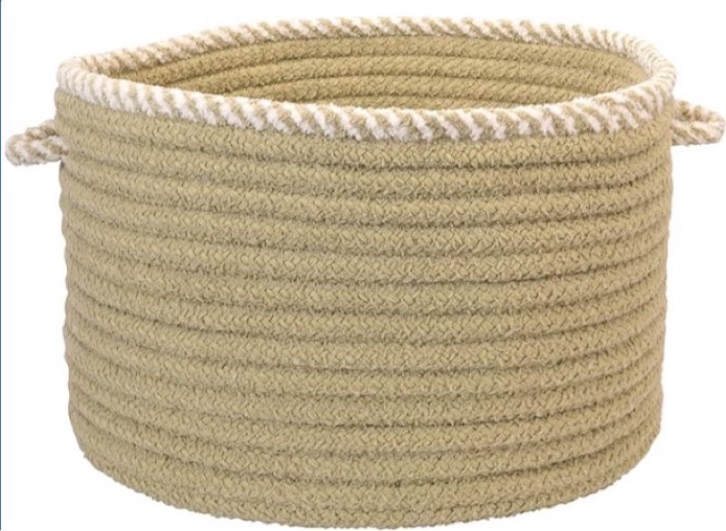 whispering woven basket - sprout green 16" x 16" x 12"