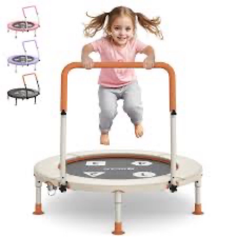 BCAN 36'' Toddler Trampoline, ASTM Certified-Foldable Mini Trampolines for Kids Ages 1-6, Adjustable