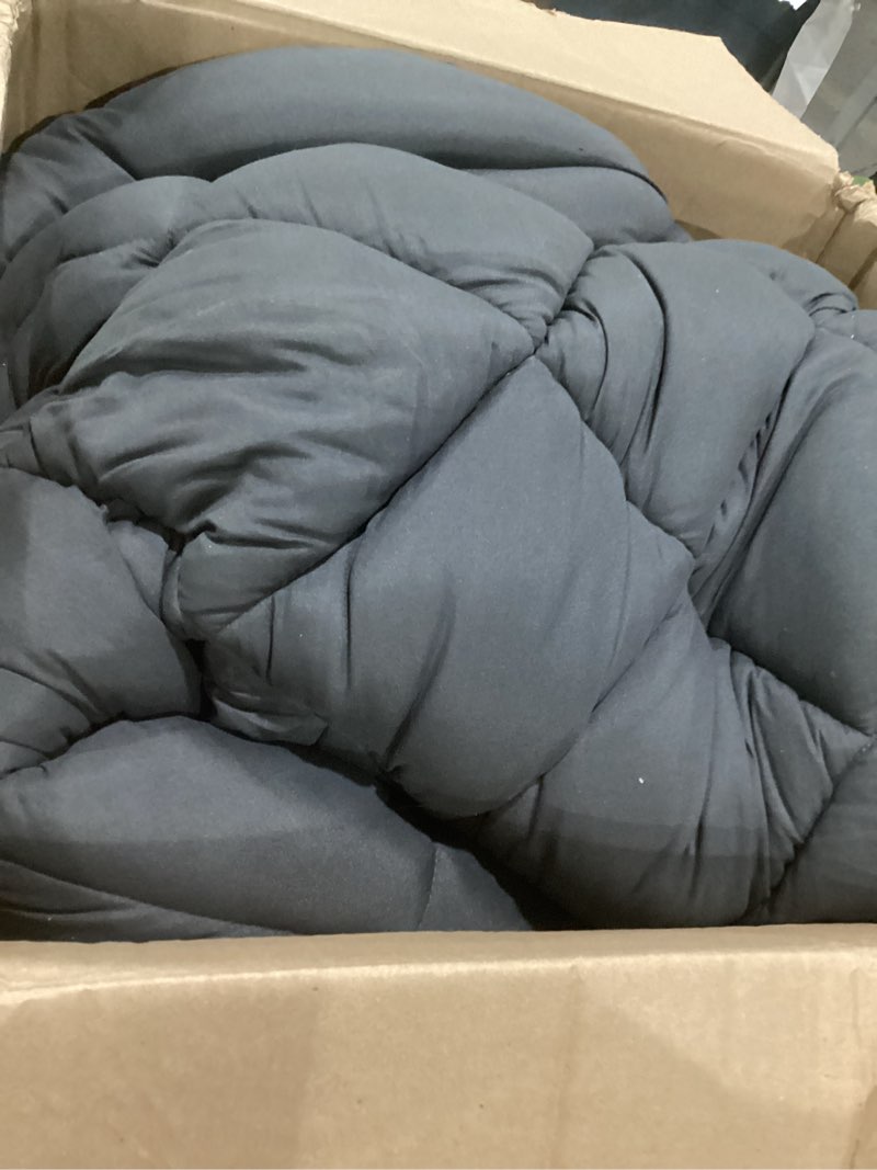 Condition photo showing As Is for queen mattress topper, viscose derived from bamboo, thick pillow top mattress pad with deep pocket fits 6-18 inches, naturally cooling for hot sleepers, soft for back pain relief, premium dark grey premium dark grey queen