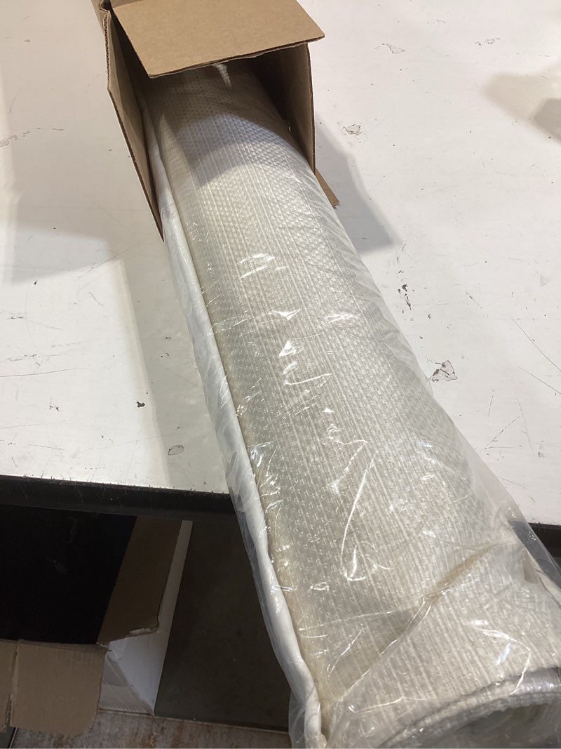 Condition photo showing Good Condition for madison park galen cordless roman shade, 39"w x 64"h, sheen ivory – room darkening, thermal insulated, energy efficient window blind with subtle sheen basketweave fabric for privacy room darkening basketweave sheen ivory 39"w x 64"h