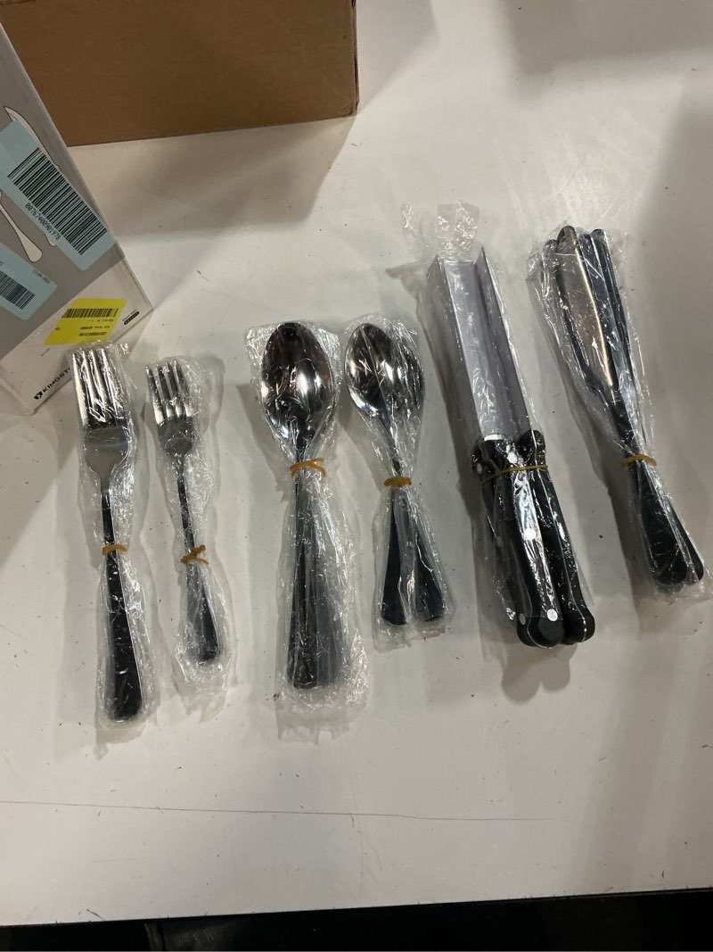 Condition photo showing New/Like New for kingstone 24-piece stainless steel flatware set