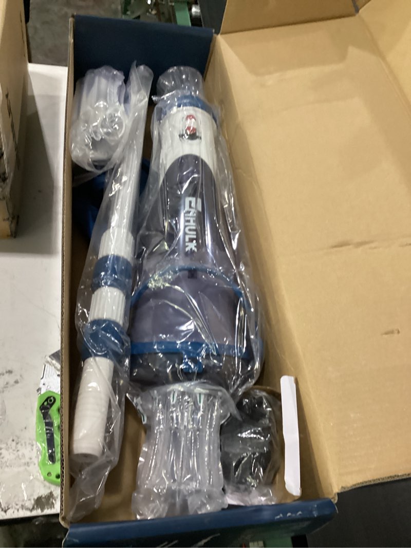 Condition photo showing New/Like New for pool vacuum for above ground pool with a telescopic pole, running time up to 1h, handheld rechargeable pool cleaner with powerful suction up to 18.5 gallons/min, ideal for leaves & debris, pc10