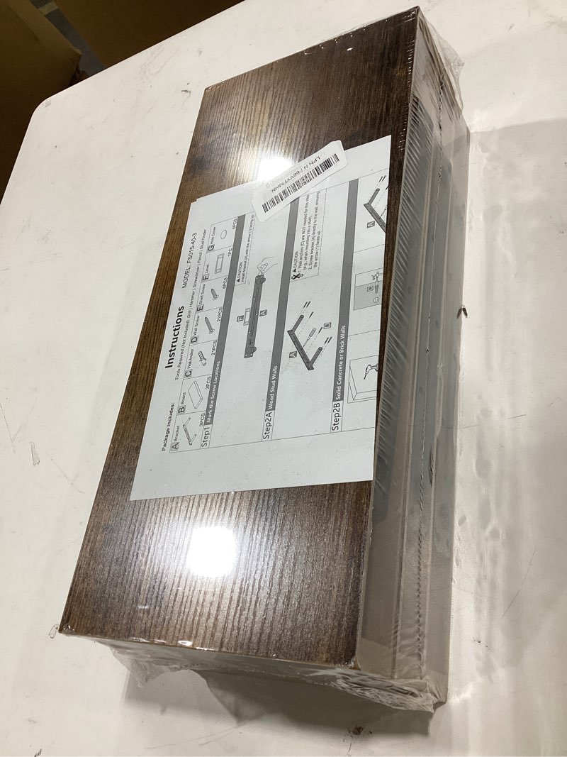 Condition photo showing New/Like New for qeeig floating shelves for wall bathroom shelf bedroom kitchen living room hanging book shelves small farmhouse decor 16 inch set of 3, rustic brown (015-bn3) 3pcs a. brown