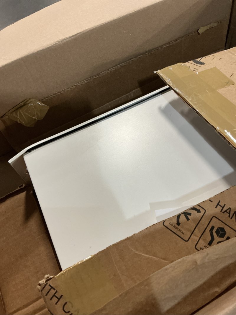 Condition photo showing As Is for kickspace heater with built-in thermostat and timer, hta008 under cabinet electric toe kick heater with remote, 1500w fan-forced wall heater for cabinet and vanities kickspaces, white