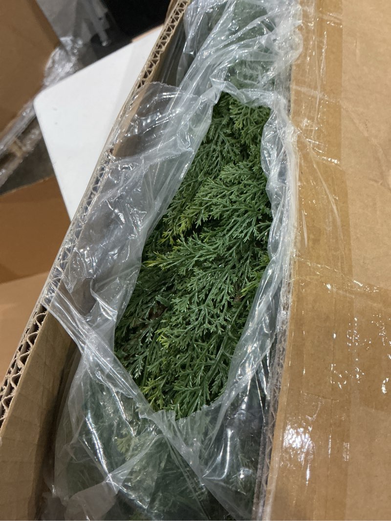 Condition photo showing Good Condition for ecolvant two 3 foot artificial cedar trees indoor outdoor uv rated potted plants artificial topiary artificial shrubs tree