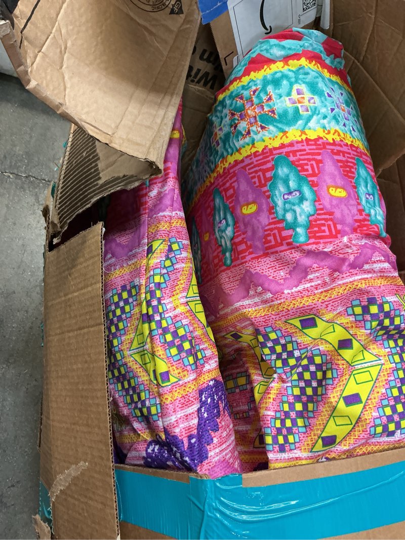 Condition photo showing As Is for maxyoyo bohemian retro floor mattress boho floral style japanese futon tatami mat foldable mattress portable camping sleeping pad lounger couch king size bohemian b king