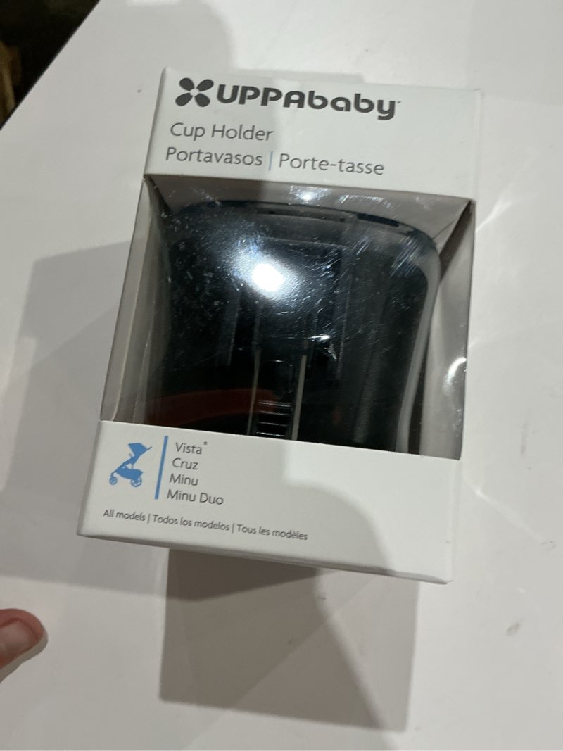 Condition photo showing Good Condition for uppababy cup holder for vista, cruz, minu strollers - quick, intuitive attachment + removal - securely holds various size beverages - bpa free + dishwasher safe - folds attached