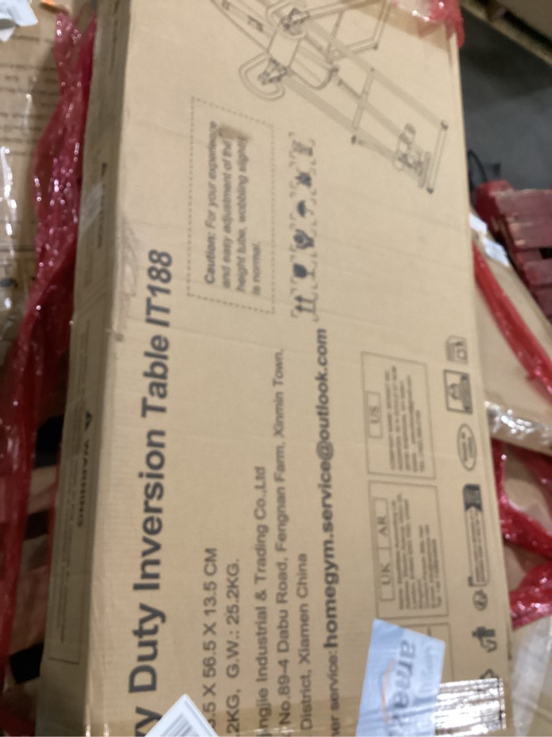 Condition photo showing As Is for yoleo gravity inversion table for back pain relief 2026 new inversion table w/lumbar support easy to assemble back stretcher machine 300 lbs