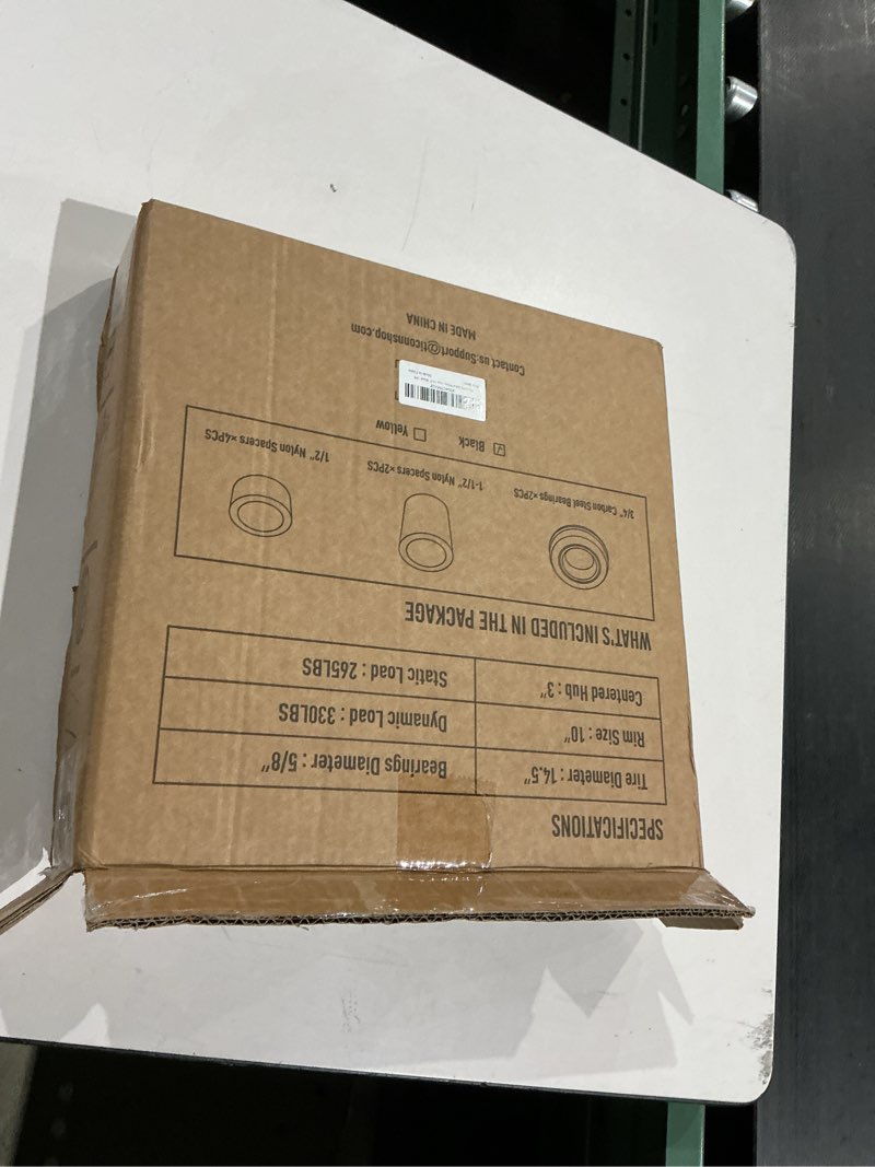 Condition photo showing New/Like New for ticonn 4.80/4.00-8 tire, 14.5" flat free wheelbarrow tire and wheel, solid replacement tires with 3" centered hub, 5/8" 3/4" bearings, universal fit 4.80/4.00-8, 3.50/3.00-8, 4.00-6 (black) 14.5" (1 pack) black