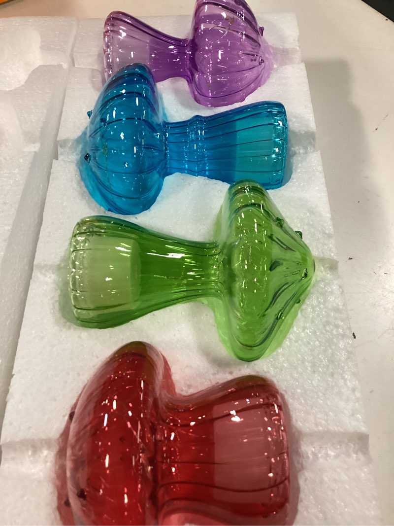 Condition photo showing New/Like New for nacome glass mushroom table lamp: set of 4 colored small cute led night light home decor for bedroom desk - birthday gifts for mom women