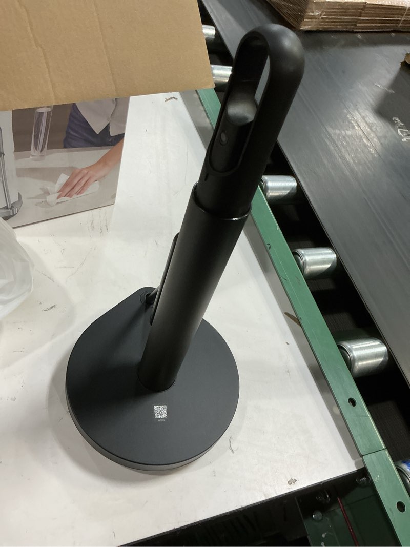 Condition photo showing As Is for simplehuman Standing Paper Towel Holder with Spray Pump, Black Stainless Steel