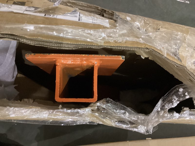 Condition photo showing As Is for 6FT Landscape Rake for Tractor,3-Point Lawn Dethatcher Attachments with 36 Steel Tines, 360 Degree Rotation Tow-Behind Landscape Rake, Orange