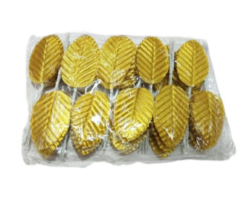 ZILZON® Artificial Leaves and Stem (Golden, 20 Pieces) Leaves Height 2 Inch,Stem Height 2 Inch