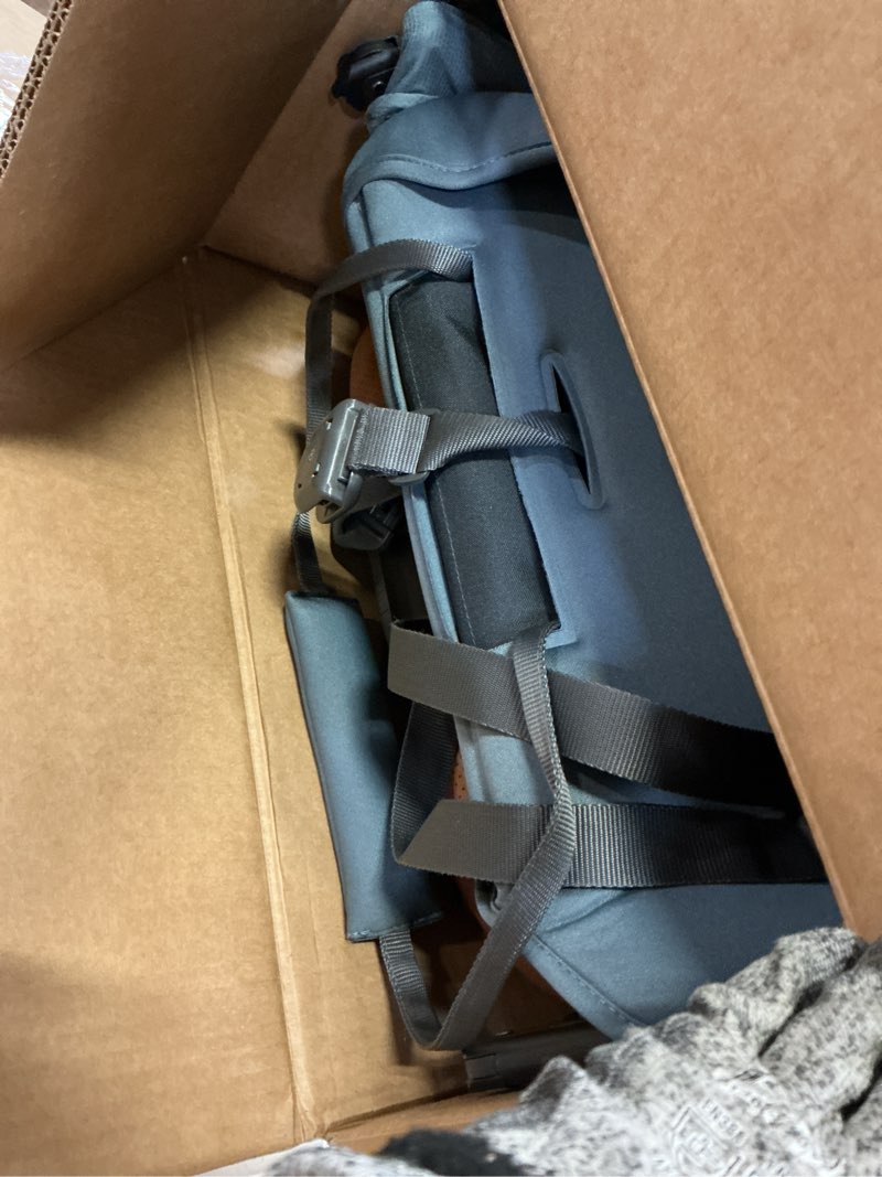 Condition photo showing Good Condition for uppababy minu v3 travel stroller | lightweight + compact design | one-hand fold + unfold | from birth + overhead compatible | dillan (stone blue/carbon frame/sand leather)