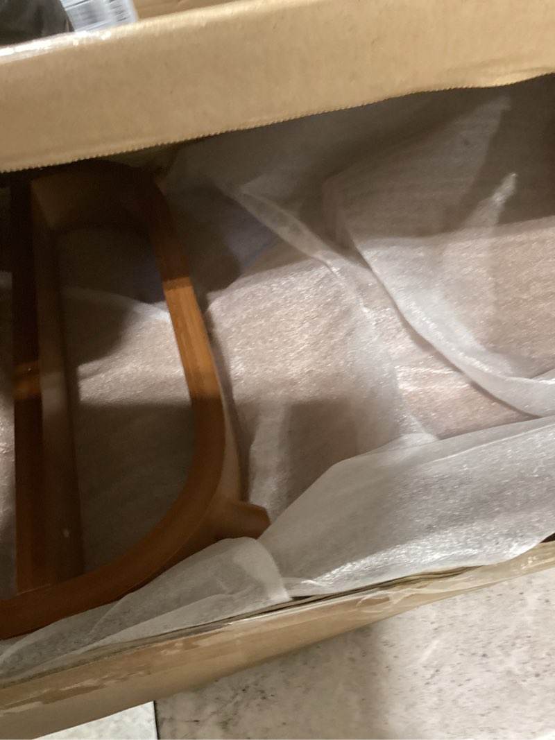 Condition photo showing New/Like New for bamboo tv stand for tvs up to 65", media tv console table with storage, accent entertainment center with shelf, modern tv stand for living room, bedroom, 55"(l), walnut