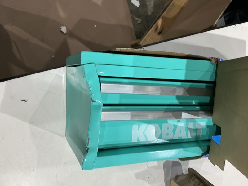 kobalt portable tool boxes 10.83-in w x 5.91-in h x 5.91-in d teal steel tool box