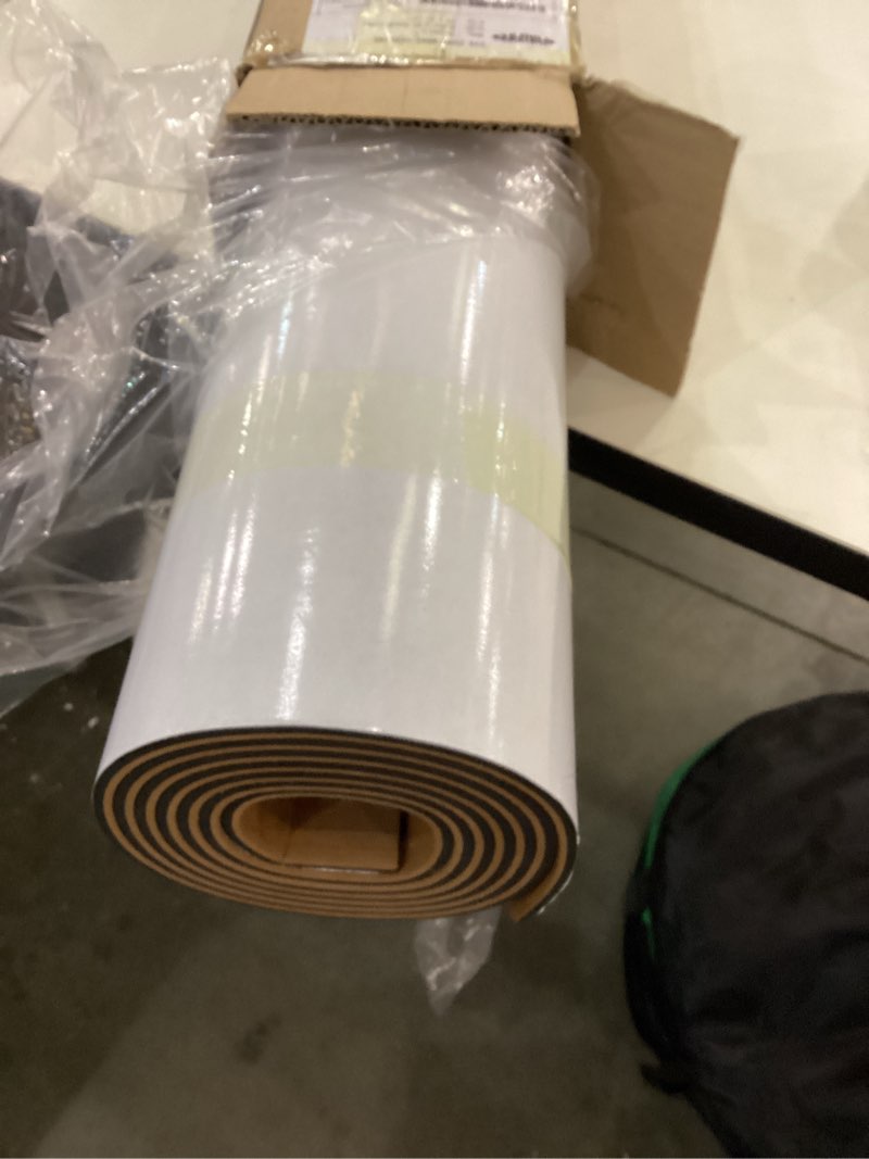 Condition photo showing Good Condition for Fullfire EVA Foam Boat Flooring, Faux Teak Marine Boat Decking Sheet with Self-Adhesive Deck Carpet for Bass Boat Jon Boat Pontoon RV Kayak Floor 94" x 47"/35"/15" Brown With Black Lines 94" x 47"