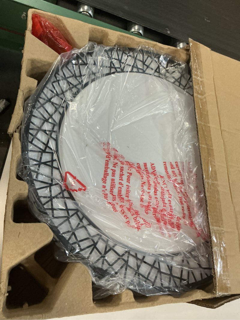 Condition photo showing Good Condition for 20 Inch Flush Mount Ceiling Light, Modern Black LED Ceiling Light Fixture, 42W 4000LM 2700-6500K Adjustable, Dimmable Ceiling Lights for Bedroom, Kitchen, Hallway, Bathroom, ETL Listed 20 inch Black