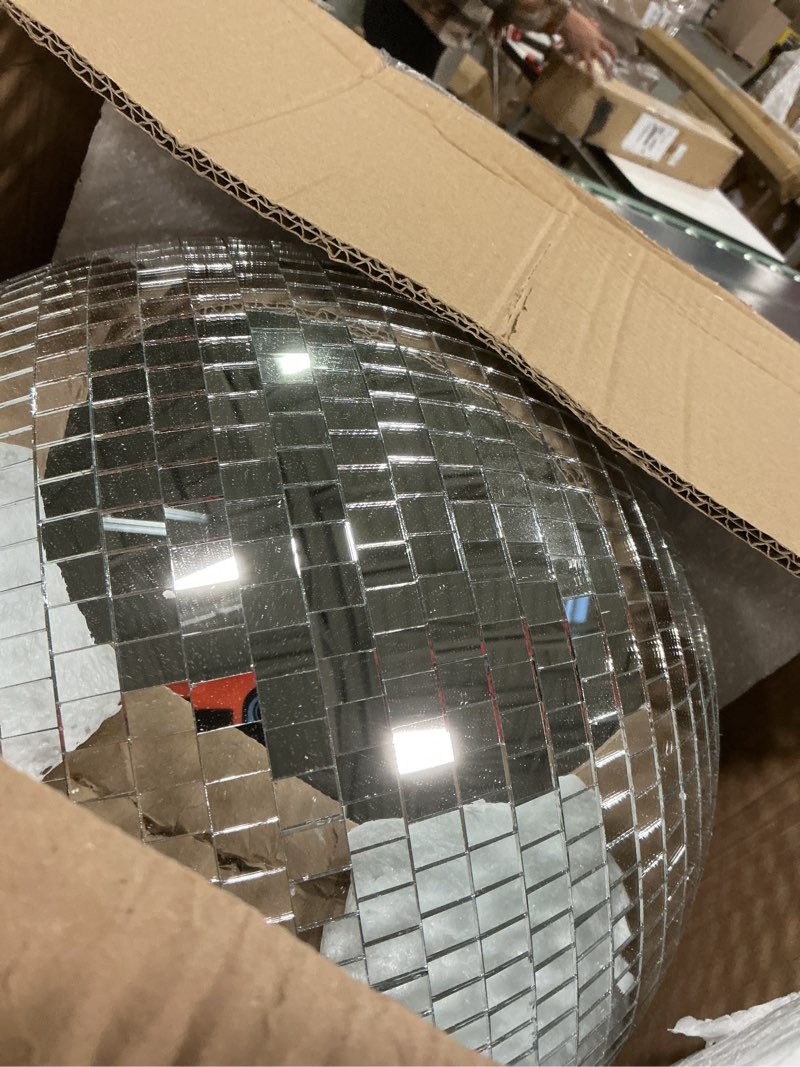 Condition photo showing Good Condition for 16 Inch Disco Ball Mirror Ball Hanging Party Decor DJ Club Stage Bar Wedding, Silver