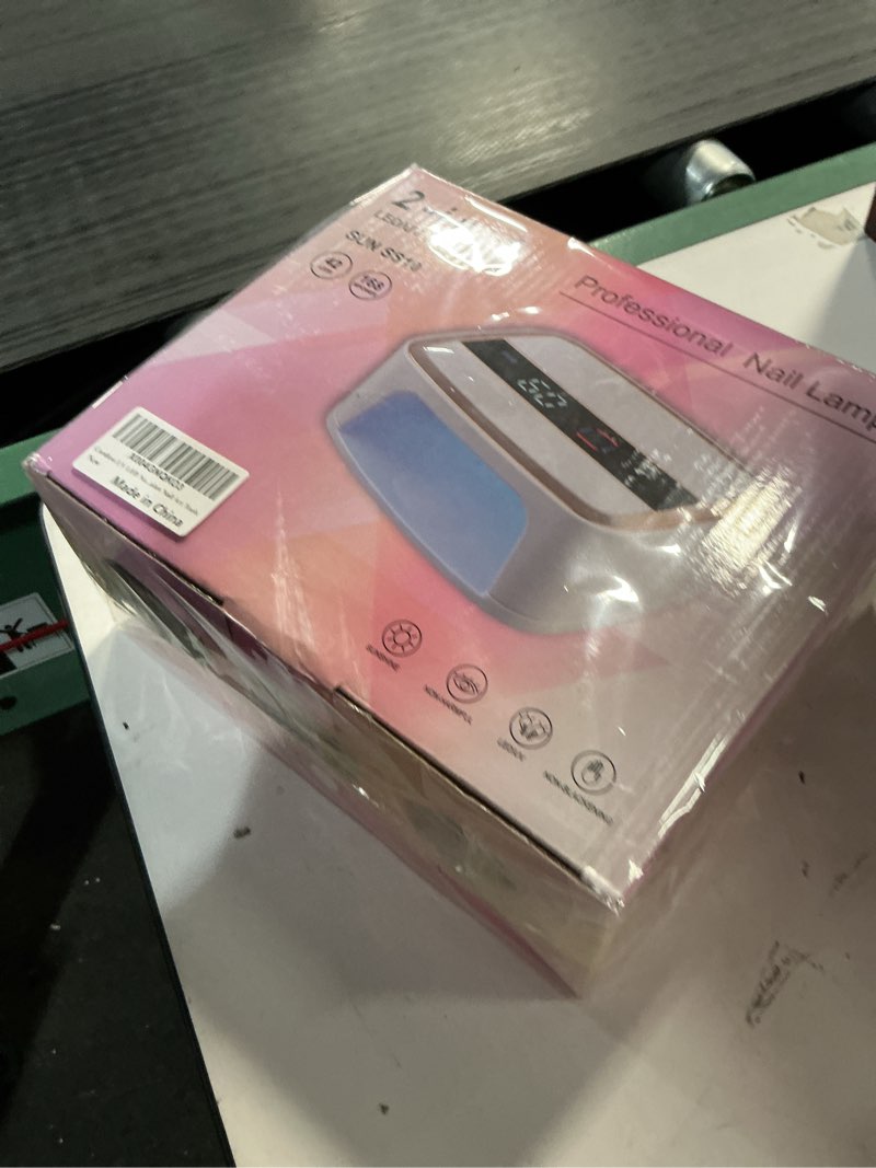 Condition photo showing New/Like New for cordless uv led nail lamp, 168w uv nail light for nail polish, portable nail dryer, portable nail lamp with 4 timers and lcd display, diamond professional nail lamp for home salon nail art tools