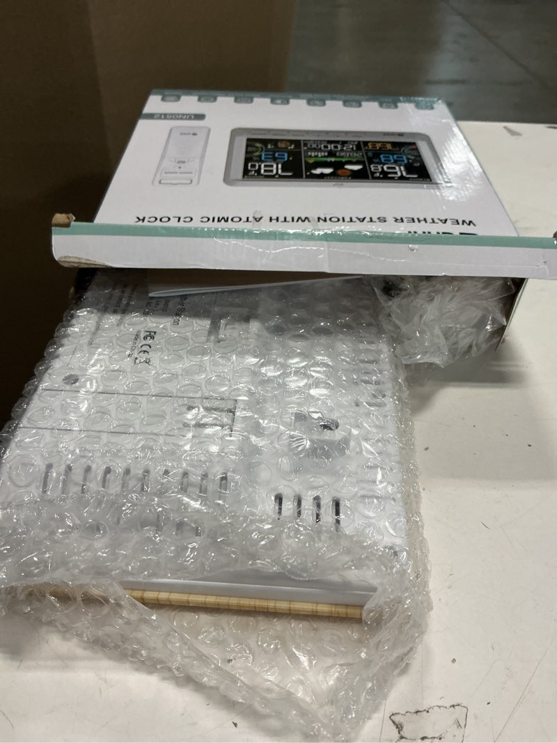 Condition photo showing Good Condition for Weather Station Indoor Outdoor Thermometer Wireless, Home Atomic Clock with Large Constant Display, Inside Outside Temperature Humidity Monitor, Dew Heat Point, Barometer Wood