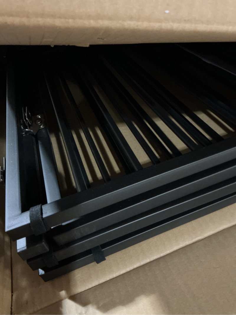 Condition photo showing Good Condition for vantas folding no-assembly metal pet gate 80" wide, 24" extra tall dog gate with door walk through, freestanding accordion puppy gate dog door for indoor & outdoor, with 2pcs support - black ?4-panel with door?20w*24h black