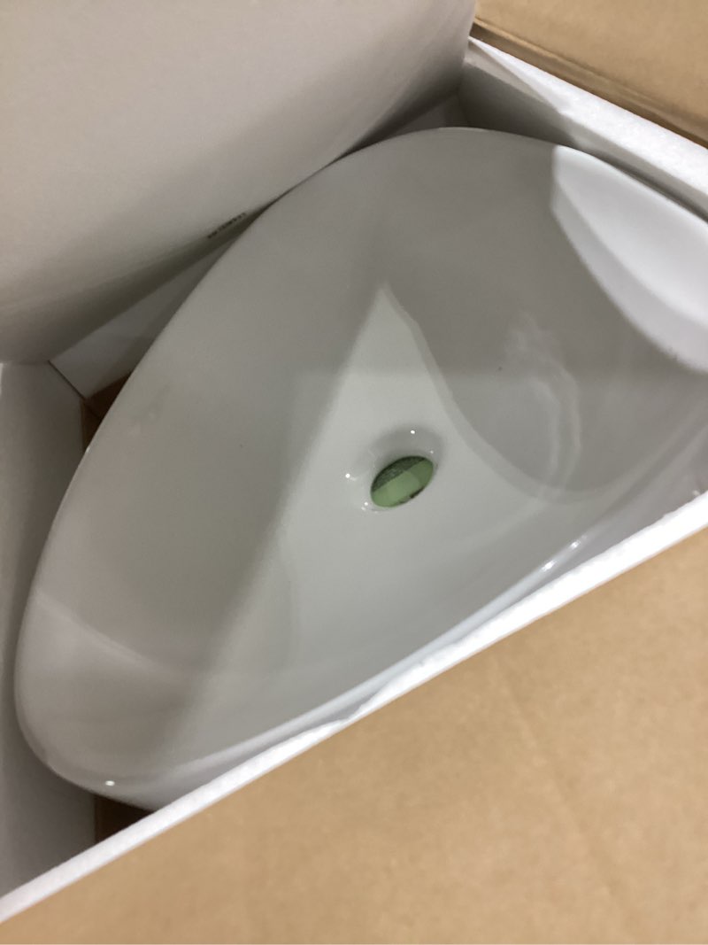 Condition photo showing Good Condition for nuestra vida nuestra vida white bathroom vessel sinks 19.7×16.1×4.7 inch, countertop wash basin, ceramic vessel sink for bathroom vanity sink, triangle shape