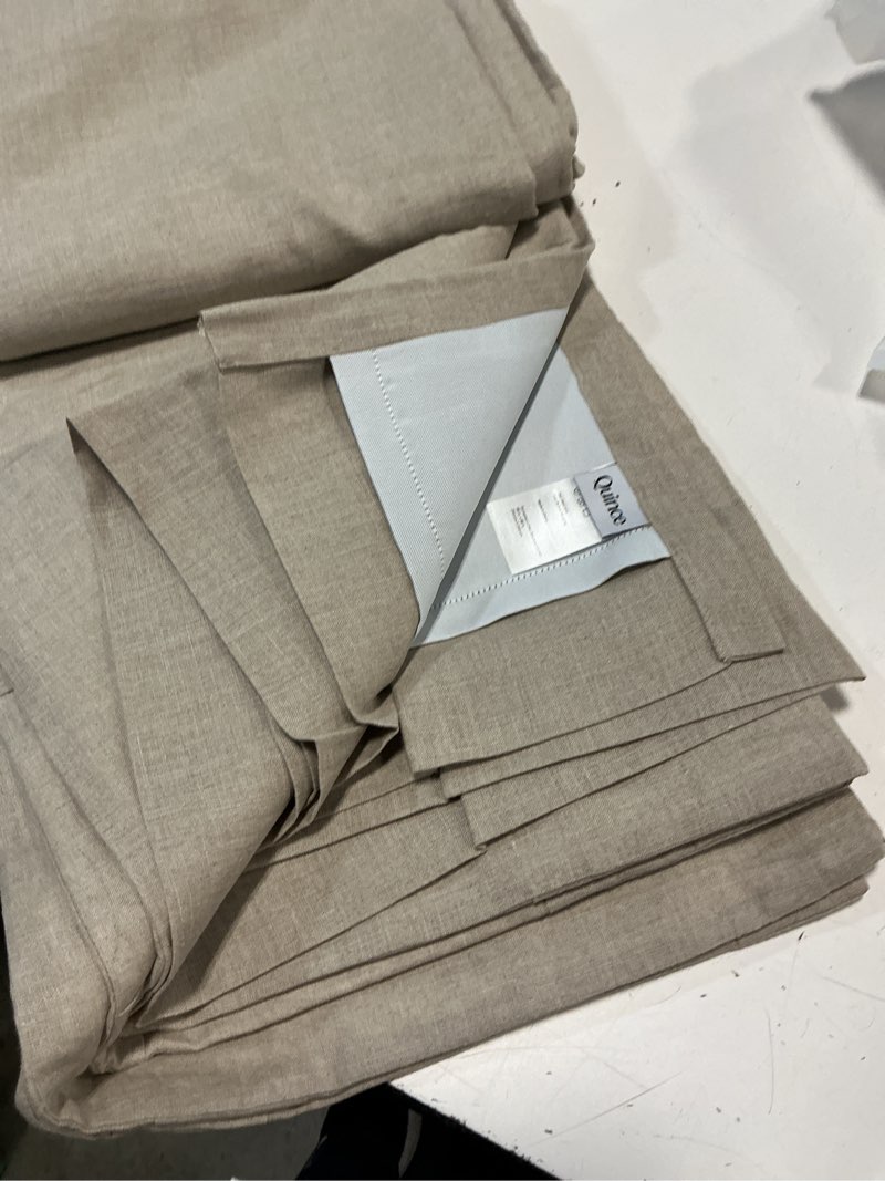 Condition photo showing Good Condition for european linen blackout curtain 96 in x 96 in 244 cm x 244 cm color:flax