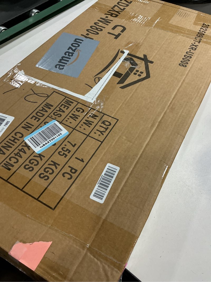 Condition photo showing Good Condition for coeztt Folding Desk, 31.5" Small for Bedroom, Space Saving Foldable Computer Desk for Home Office, Easy Assembly, White and Gold White and Gold 31.5"